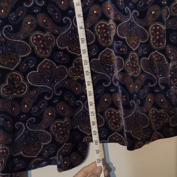 Size 16 VTG printed paisley velvet jacket black - Picture 7 of 7